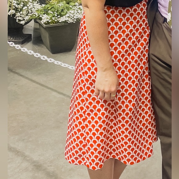 Vintage Dresses & Skirts - ✨Vintage Red & White Scallop Print A-Line Skirt